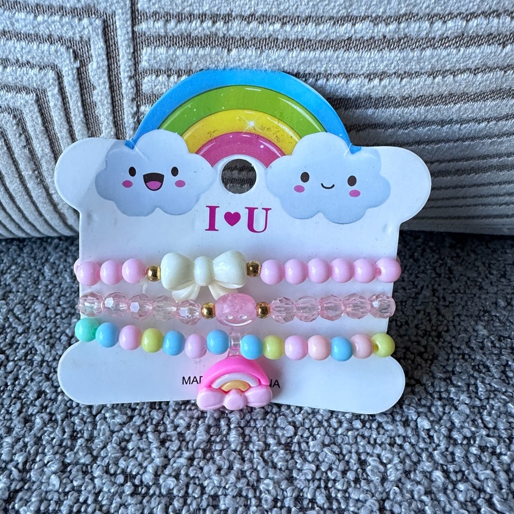 Colorful Stretchy Beaded Bracelet Set for little girls!